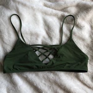 LSpace Green caged bikini top